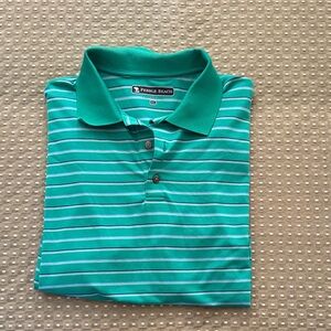 Pebble Beach Teal and White Striped Polo